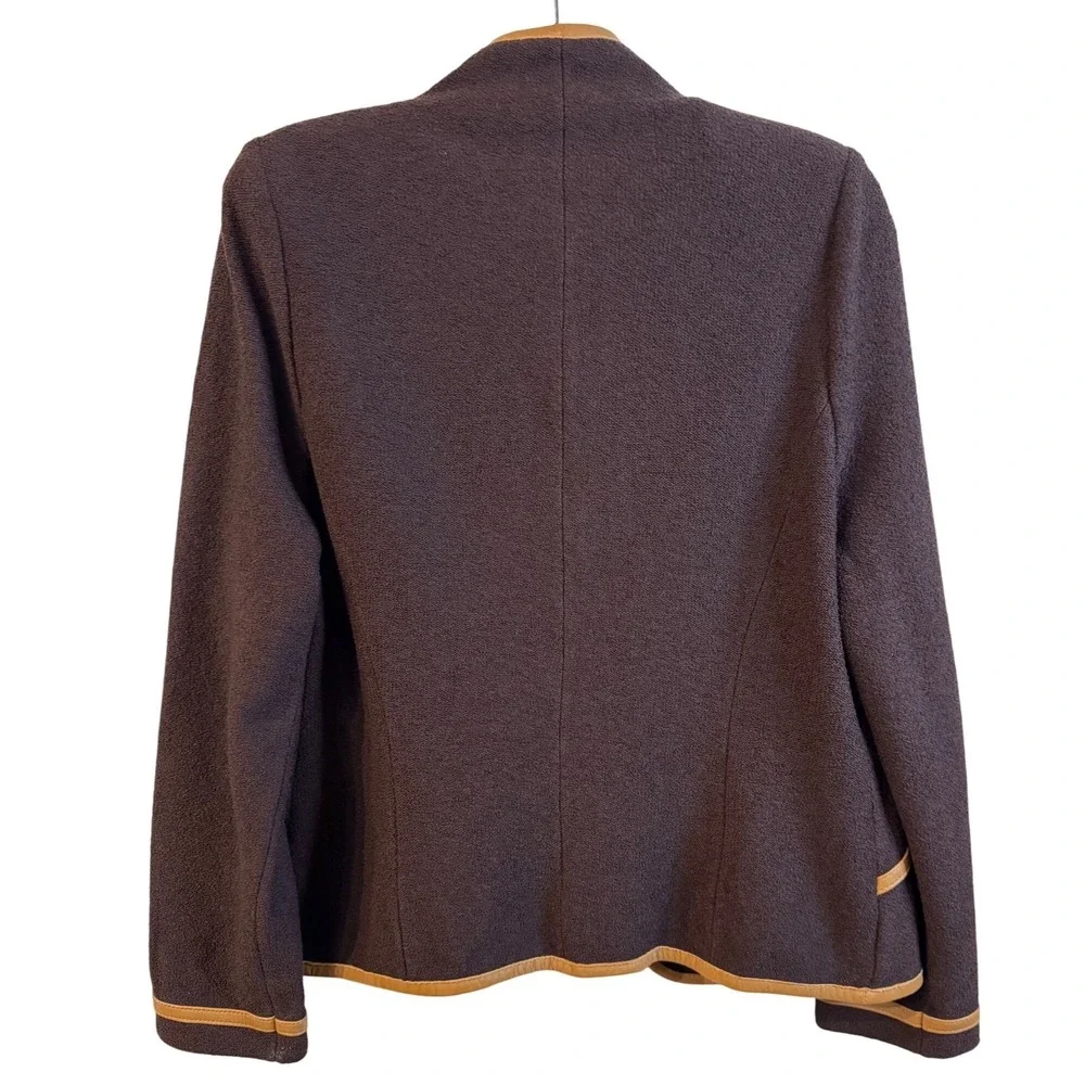 St. John Collection Brown Blazer with Tan Trim